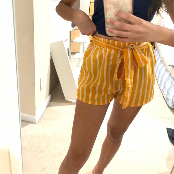 Pants - Yellow paper bag shorts